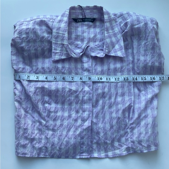 Rare! Zara Lavender Shoulder Pad Sleeveless Crop Blouse - Picture 6 of 6